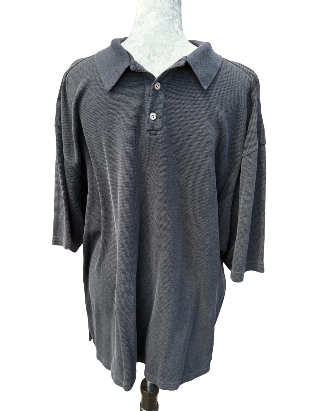 Pronto Uomo Silk Cotton Polo Shirt Mens XL Black Short Sleeve Knit Luxury Casual